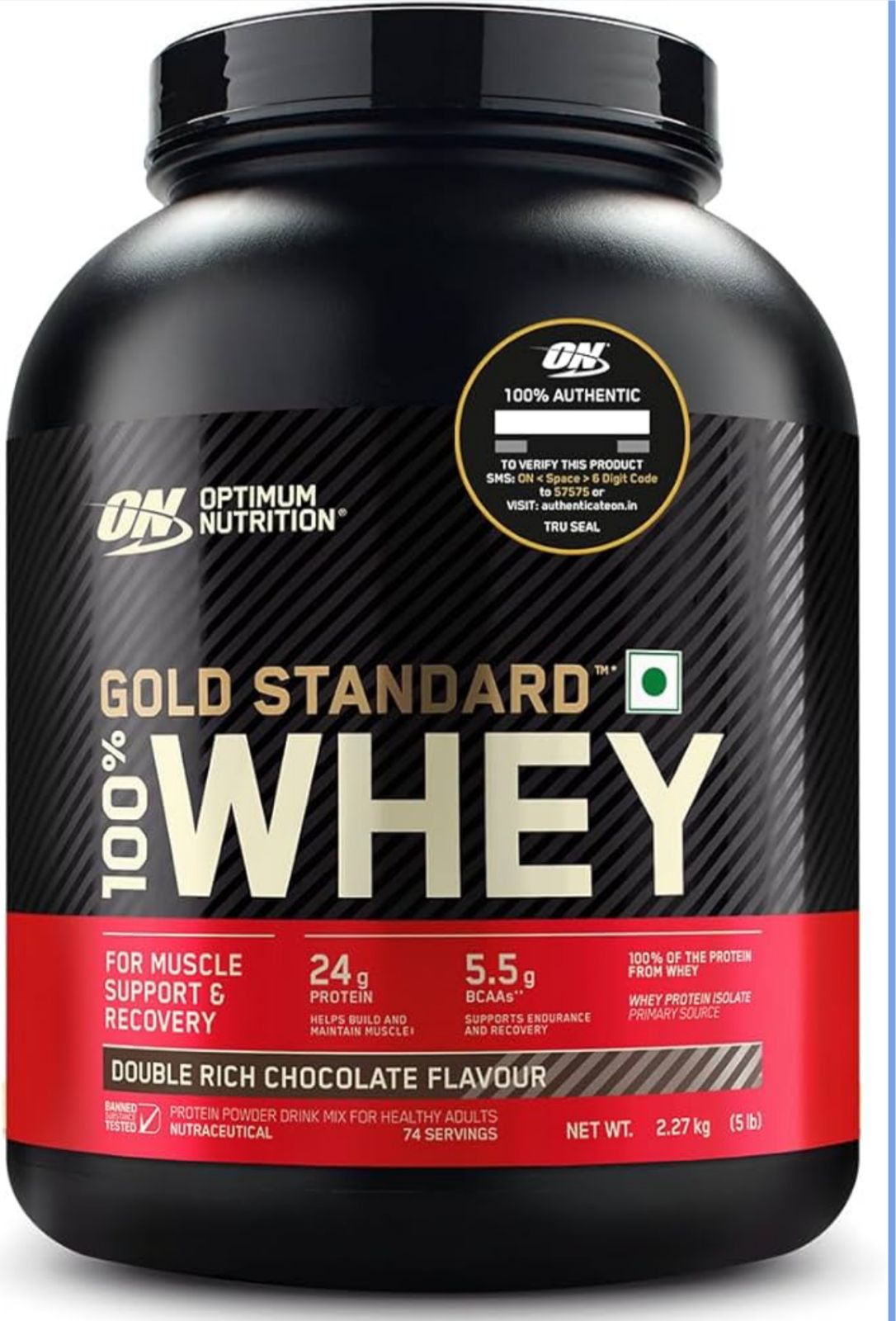 Optimum Nutrition (ON) Gold Standard 100% Whey Protein Powder 5 lbs, 2 ...