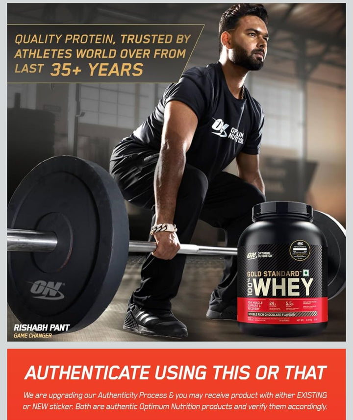 Optimum Nutrition (ON) Gold Standard 100% Whey Protein Powder 5 lbs, 2 ...