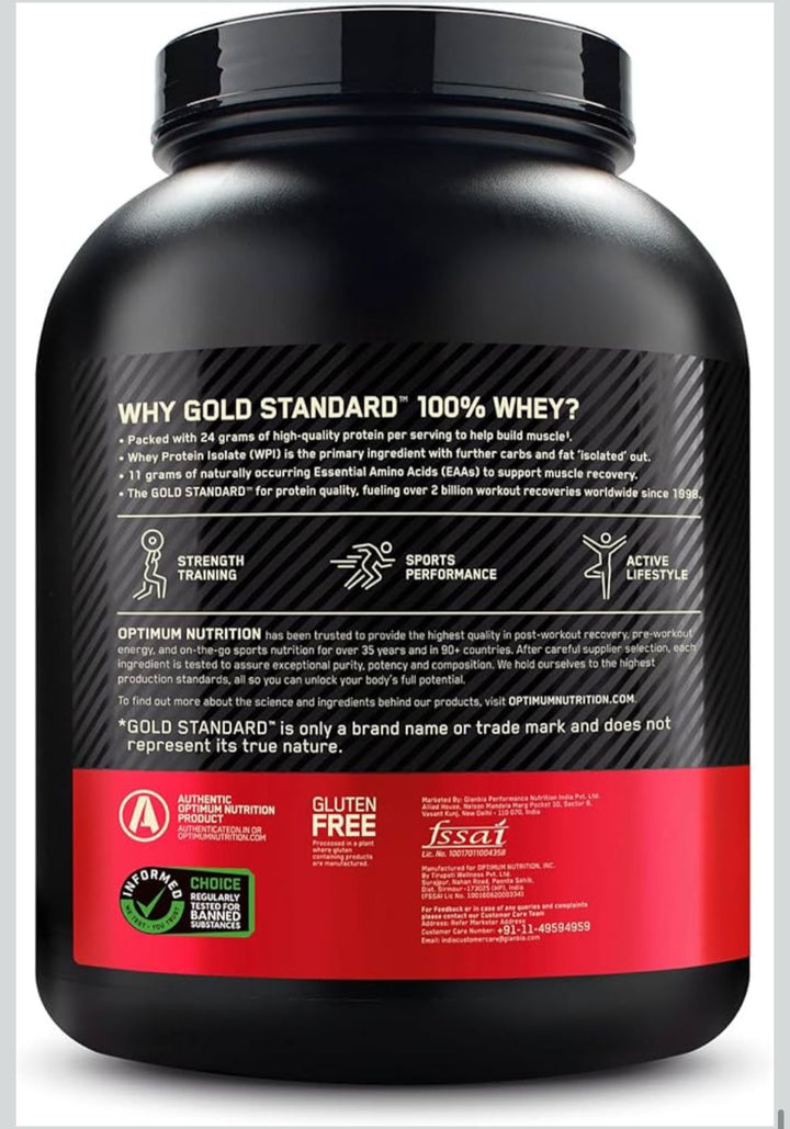 Optimum Nutrition (ON) Gold Standard 100% Whey Protein Powder 5 lbs, 2 ...